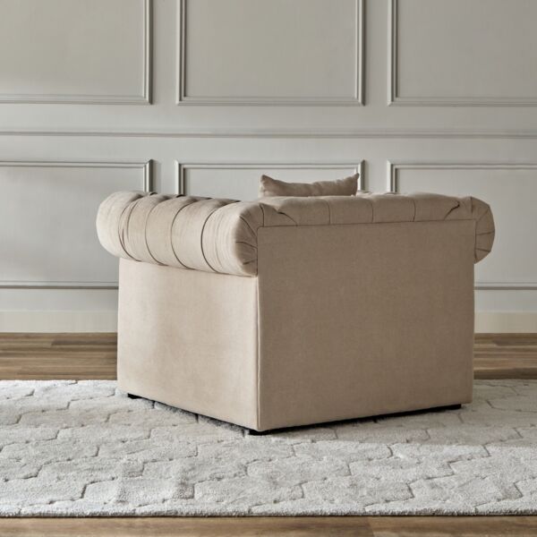 كنبة فردية قماش بمساند ذراعين مع وسادة من سيبريس