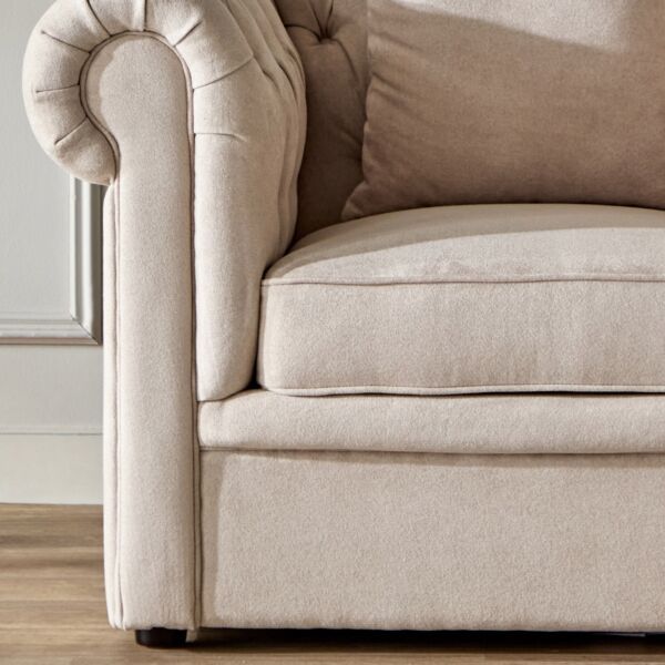 كنبة فردية قماش بمساند ذراعين مع وسادة من سيبريس