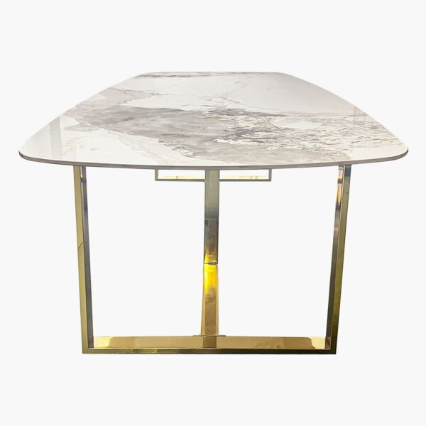 طقم سفرة 8 مقاعد بسطح من الحجر الملبد من بيرل