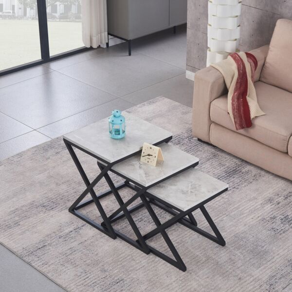 طقم طاولات متداخلة 3 قطع من أسكوتم