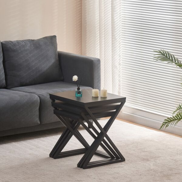 طقم طاولات متداخلة 3 قطع من أسكو