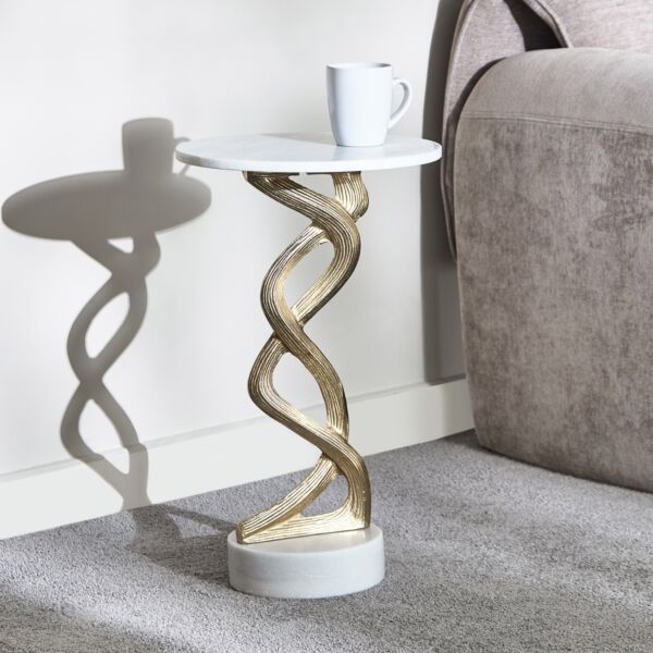 طاولة جانبية بسطح رخام من هيدي