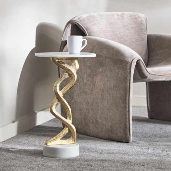 طاولة جانبية بسطح رخام من هيدي