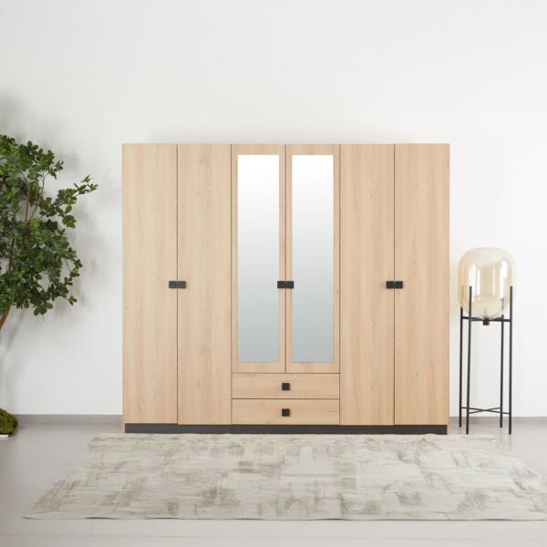 دولاب ملابس بـ6 أبواب ودرجين ومرآيا من لوكا