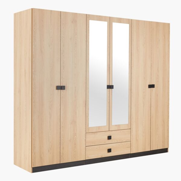 دولاب ملابس بـ6 أبواب ودرجين ومرآيا من لوكا