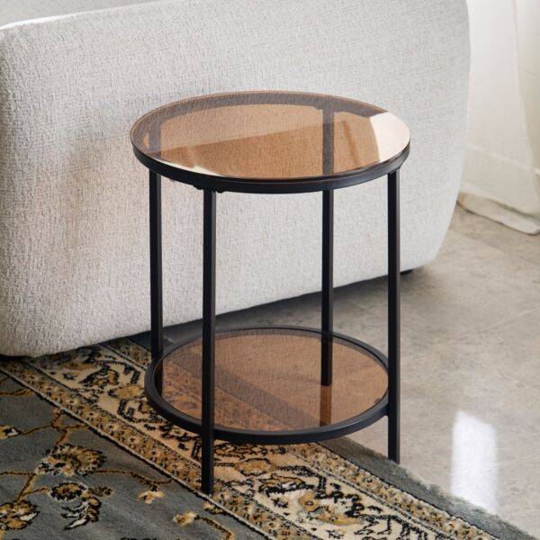 طاولة جانبية بسطح زجاجي من آرك