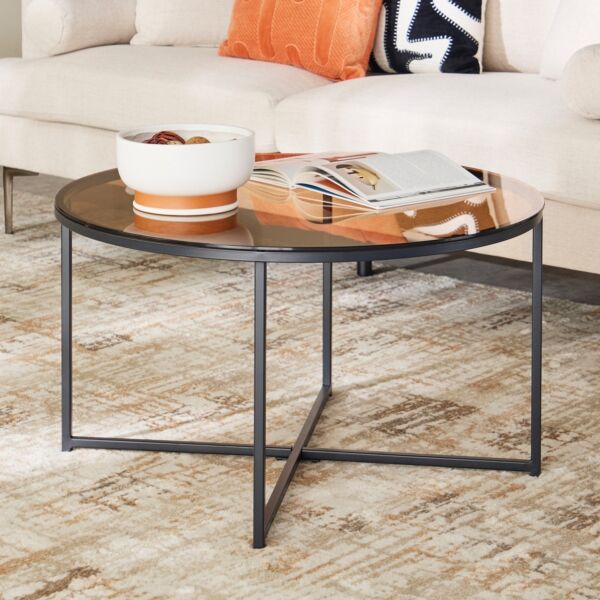 طاولة قهوة بسطح زجاجي من آرك