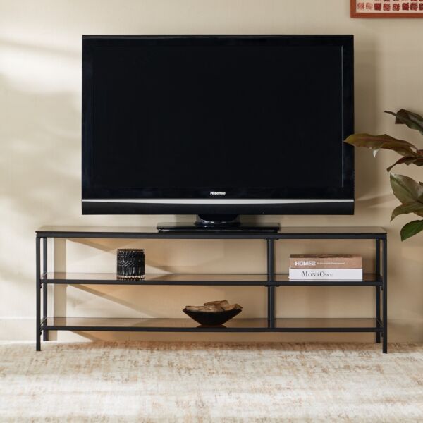 طاولة تلفزيون حتى 55 بوصة بسطح زجاج من أرك