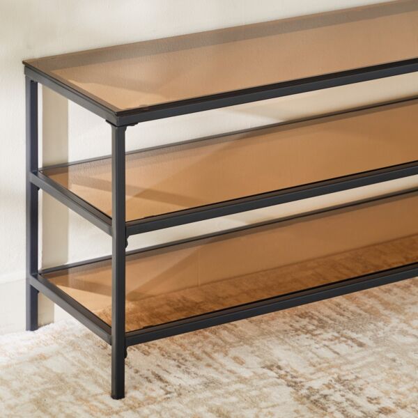 طاولة تلفزيون حتى 55 بوصة بسطح زجاج من أرك