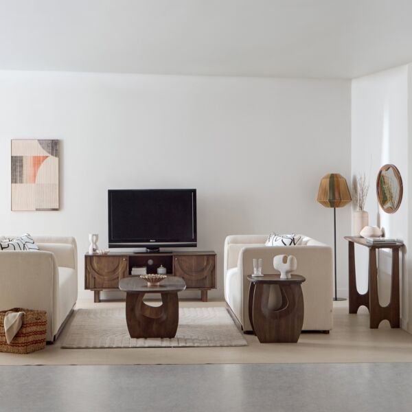 طاولة تلفزيون خشب صلب التلفزيون 65 بوصة باي