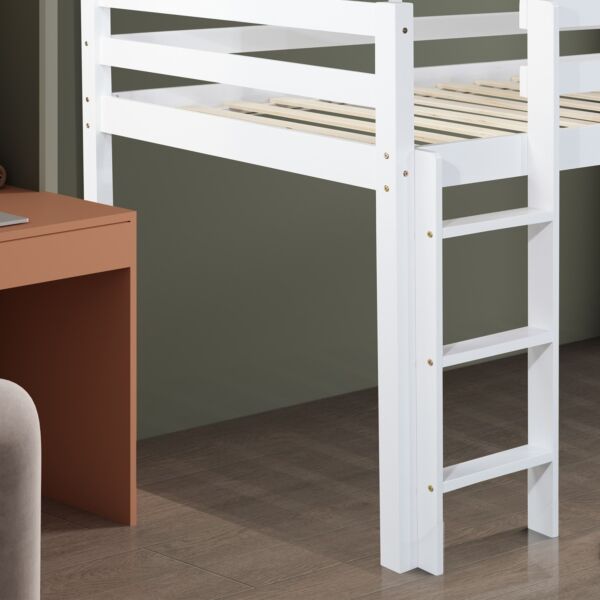سرير فردي بتصميم مرتفع مع سُلم تسلق وزلاجة من ستوفا فانيلا - 90x200 سم