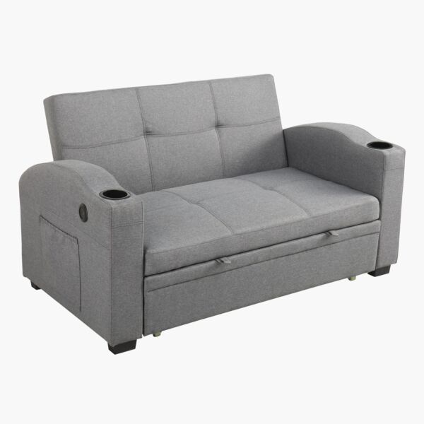 كنبة سرير ثنائية مع 2 حامل أكواب ومنفذ يو إس بي من مورجان