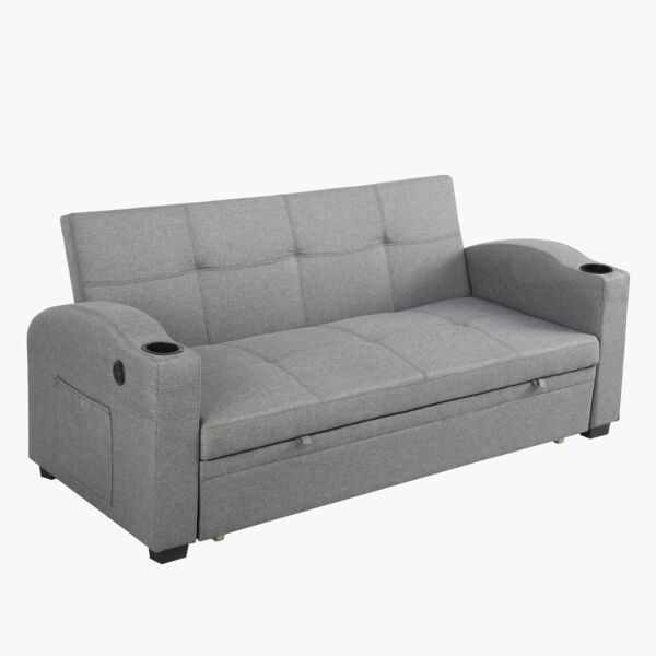 كنبة سرير مع 2 حامل أكواب ومنفذ يو إس بي نوع سي من مورجان