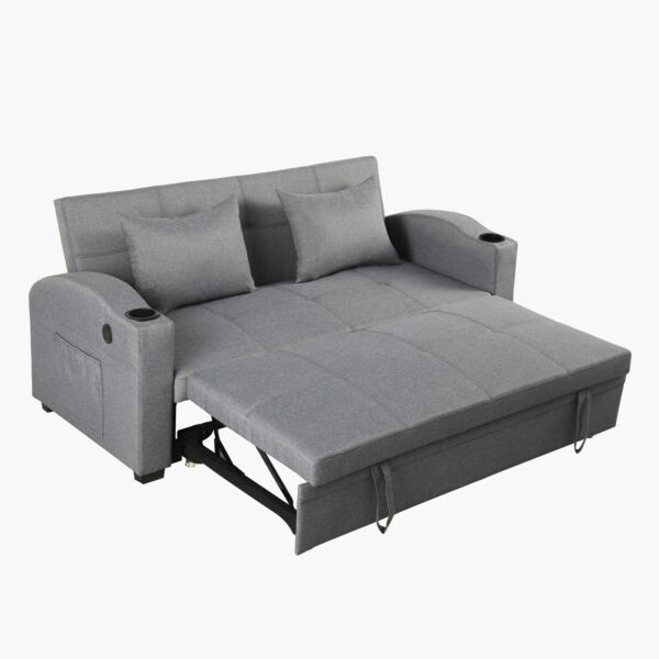 كنبة سرير مع 2 حامل أكواب ومنفذ يو إس بي نوع سي من مورجان