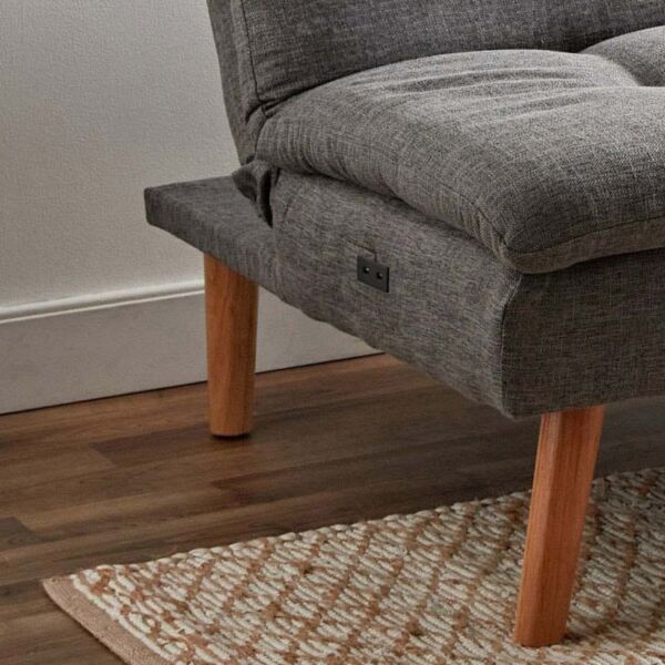 كنبة سرير قماشية 3 مقاعد مع منفذ يو إس بي من ميلفن