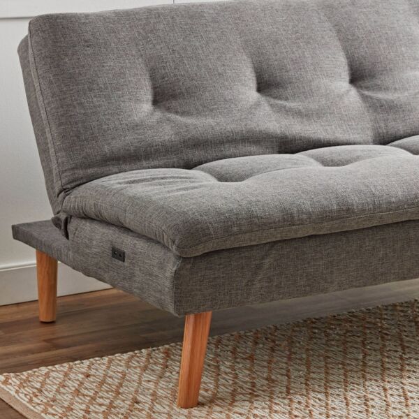 كنبة سرير قماشية 3 مقاعد مع منفذ يو إس بي من ميلفن