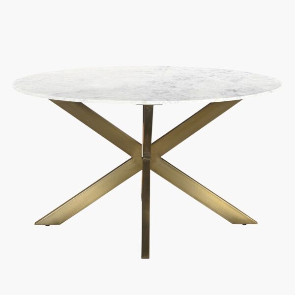 طاولة طعام بسطح رخام مستدير ل 6 مقاعد من بورتولا