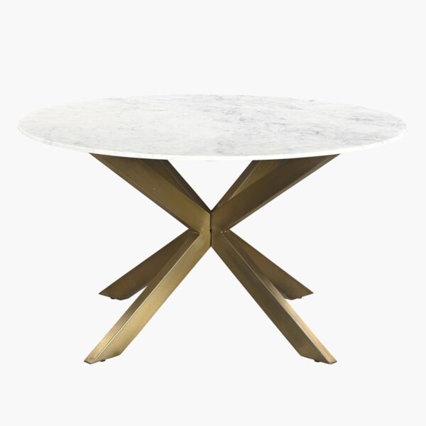 طاولة طعام بسطح رخام مستدير ل 6 مقاعد من بورتولا