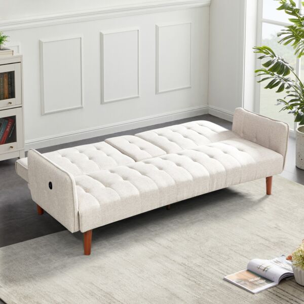 كنبة سرير مع 2 حامل أكواب وشاحن يو إس بي من دابلن