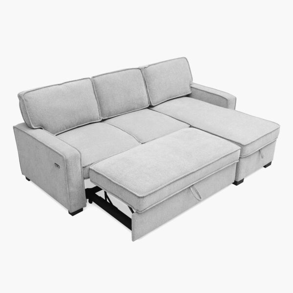 كنبة سرير زاوية ثلاثية قابلة للعكس بمساحة تخزين بيأوسلو