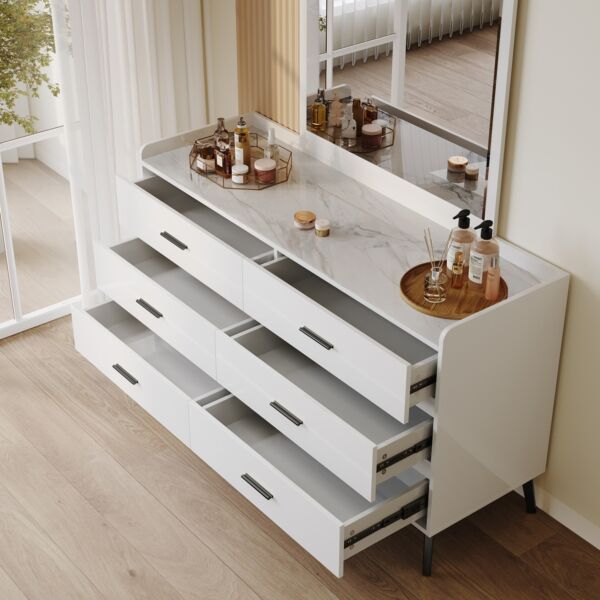 طاولة تزيين من الحجر الملبد 6 أدراج من مارويل