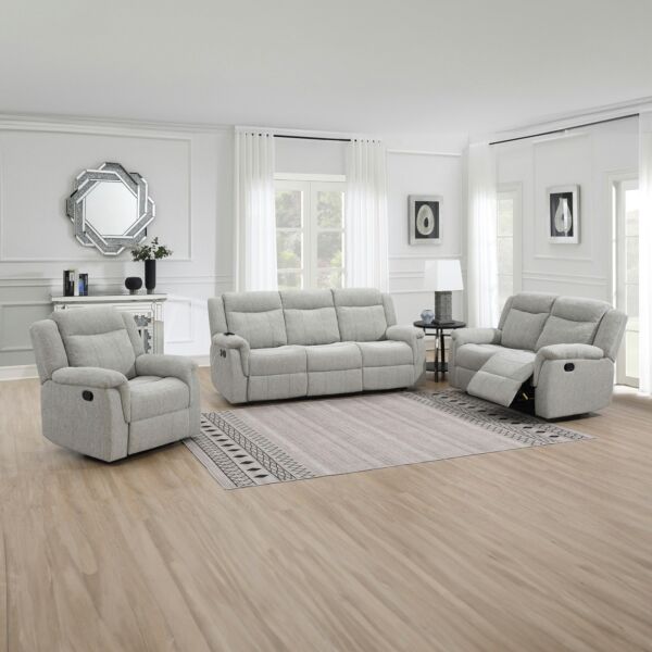 كنبة استرخاء قماش 3 مقاعد مع يو إس بي من جين