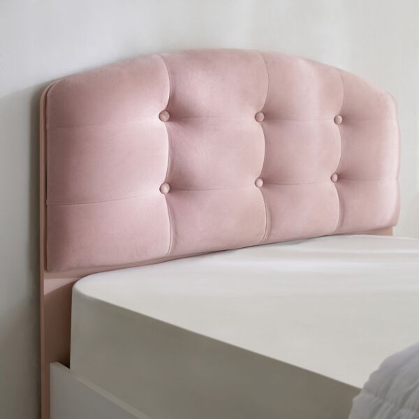 سرير فردي بلوح رأسي منجد من كارمين - 90x200 سم