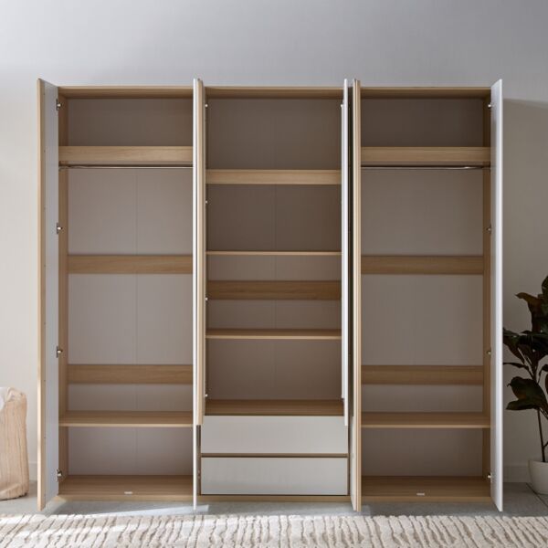 خزانة ملابس بـ 6 أبواب و 2 أدراج ومرآة أرتيزان