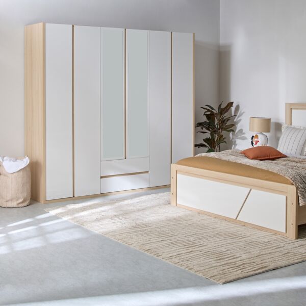 خزانة ملابس بـ 6 أبواب و 2 أدراج ومرآة أرتيزان