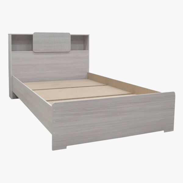 سرير توين ذكي مع لوح رأسي بمساحة تخزين من إلموود - 120x200 سم