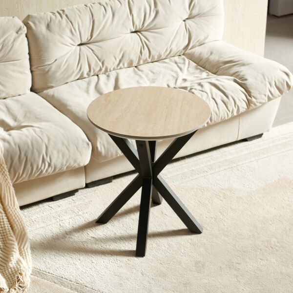 طاولة جانبية مستديرة من حجر ملبد من بيليسيا