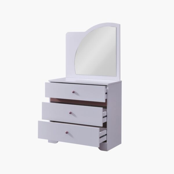 طاولة تزينن بـ3 أدراج ومرآة من بيد