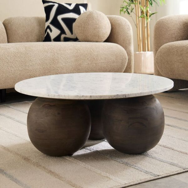 طاولة قهوة بسطح من الرخام الأصلي أفينو