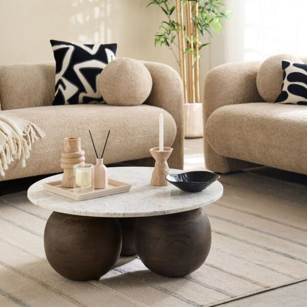 طاولة قهوة بسطح من الرخام الأصلي أفينو