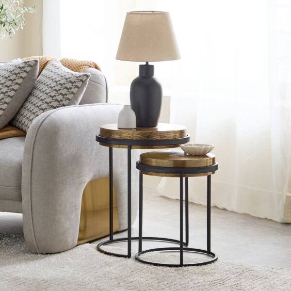 طقم طاولة جانبية متداخلة قطعتين هدسون