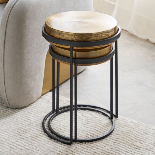 طقم طاولة جانبية متداخلة قطعتين هدسون