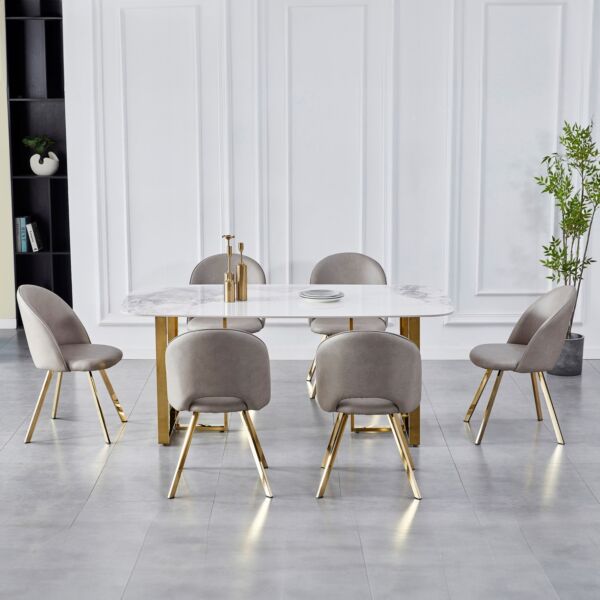 طقم سفرة 6 مقاعد من الحجر الملبد من بيرل