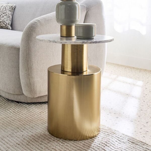 طاولة جانبية بسطح رخام أصلي من كاراف