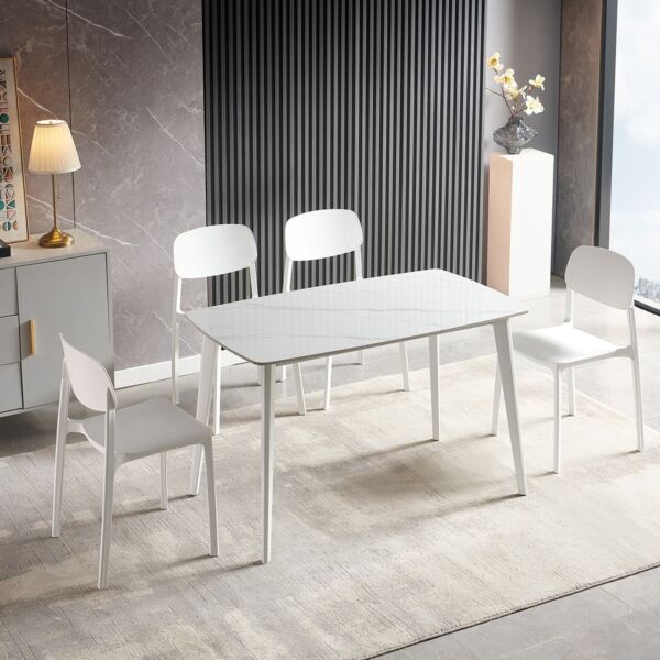 طاولة طعام حجر ملبد 4 مقاعد أواسيس