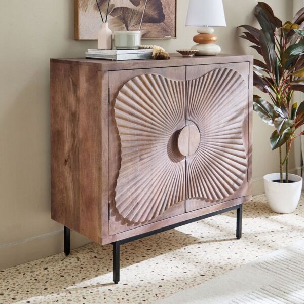 طاولة بوفيه بنقش أولغا - خشبي متوسط