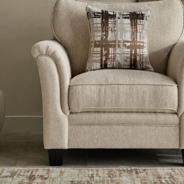 كنبة قماش بمساند ذراعين مع وسادة من أوربان