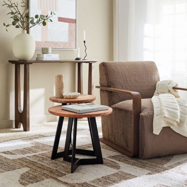 طقم طاولات متداخلة بسطح صلب قطعتين من جوشوا