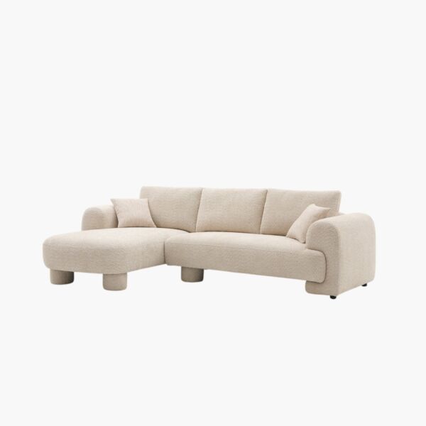 كنب زاوية يسار قماش 4 اشخاص مع وسادة هاجن