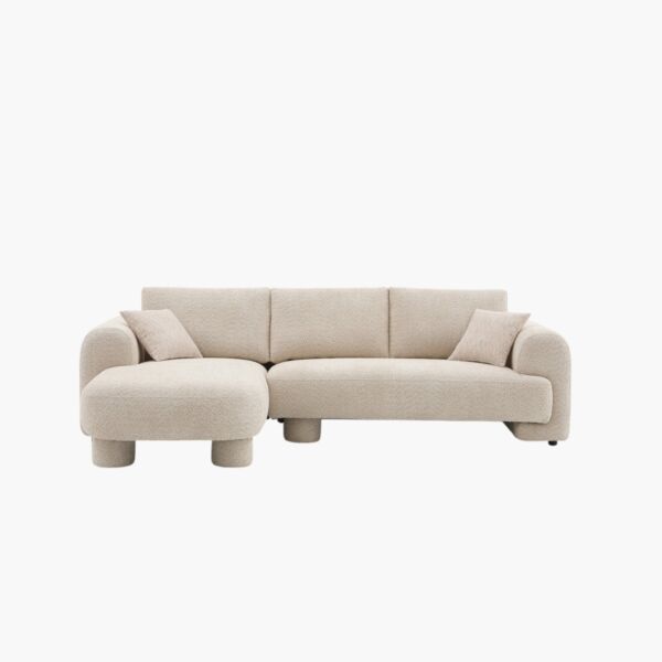 كنب زاوية يسار قماش 4 اشخاص مع وسادة هاجن