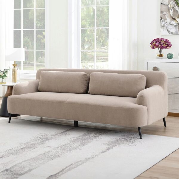 كنبة 3 مقاعد مع وسادتين من كارميل