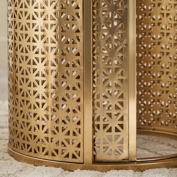 طاولات متداخلة بسطح من الرخام الأصلي من جيكسا - طقم من قطعتين