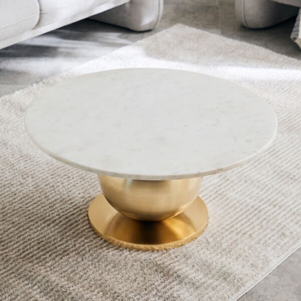 طاولة قهوة بسطح من الرخام الأصلي من كاسبيان