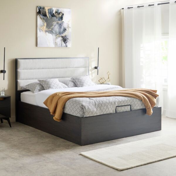 سرير كوين بوحدة تخزين هيدروليك من فينيتو - 160x200 سم