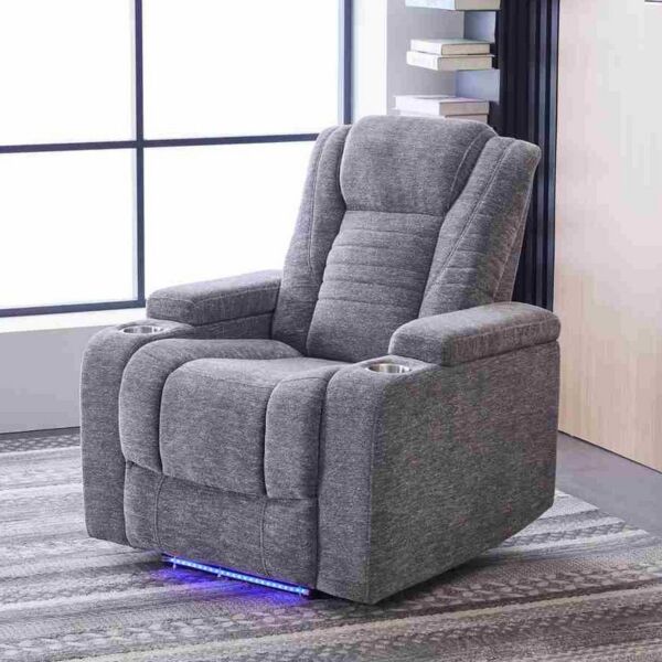 كرسي استرخاء كهربائي ومساحة تخزين وإضاءة ليد وحامل أكواب نكست جاميكا