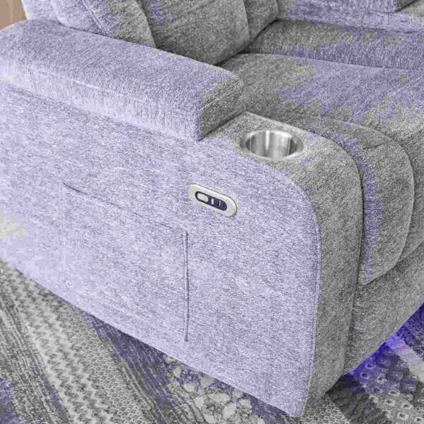 كرسي استرخاء كهربائي ومساحة تخزين وإضاءة ليد وحامل أكواب نكست جاميكا